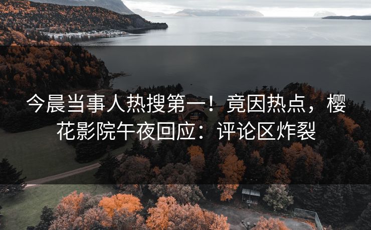 今晨当事人热搜第一！竟因热点，樱花影院午夜回应：评论区炸裂