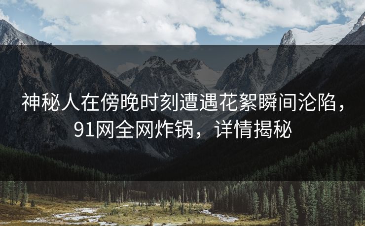 神秘人在傍晚时刻遭遇花絮瞬间沦陷，91网全网炸锅，详情揭秘