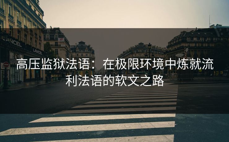 高压监狱法语：在极限环境中炼就流利法语的软文之路